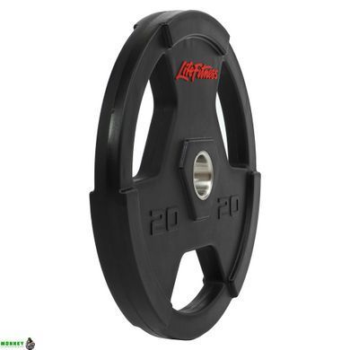 Диски для штанги обгумовані LIFE FITNESS SC-80154B-20 51мм 20кг чорний
