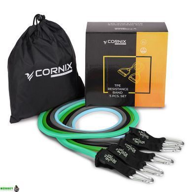 Набор трубчатых эспандеров Cornix 5 шт 4.5-13.6 кг XR-0256