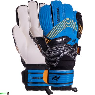 Воротарські рукавиці SOCCERMAX GK-023 розмір 8-10 синій-чорний