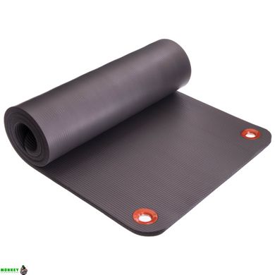 Килимок для фітнесу та йоги професійний Zelart FI-2575 (MD9004-15) 180x61x1,5см сірий