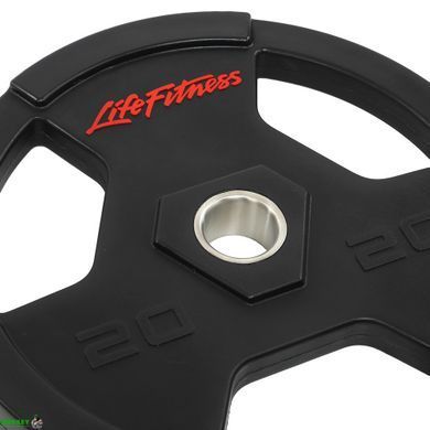 Диски для штанги обгумовані LIFE FITNESS SC-80154B-20 51мм 20кг чорний