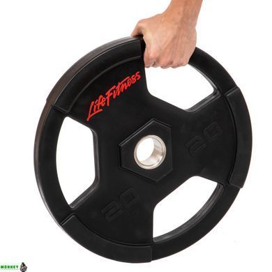Диски для штанги обгумовані LIFE FITNESS SC-80154B-20 51мм 20кг чорний