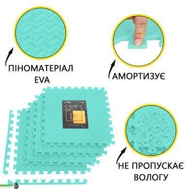 Мат-пазл (ласточкин хвост) Cornix Mat Puzzle EVA 120 x 120 x 1 cм XR-0234 Mint