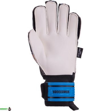 Перчатки вратарские SOCCERMAX GK-023 размер 8-10 синий-черный