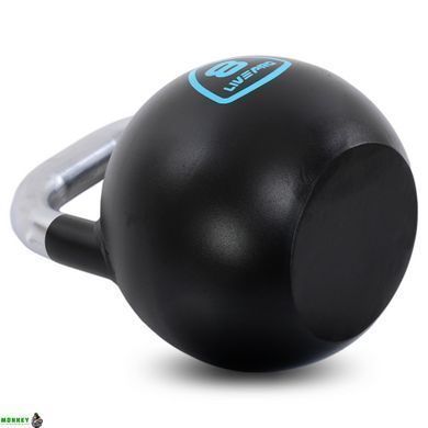Гиря сталева забарвлена ​​з хромованою ручкою LiveUp LP8042-8 8кг чорний