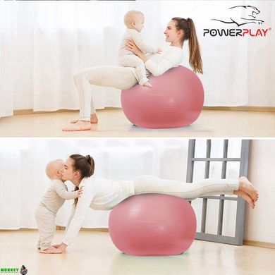 Мяч для фитнеса PowerPlay 4001 65см Розовый + насос
