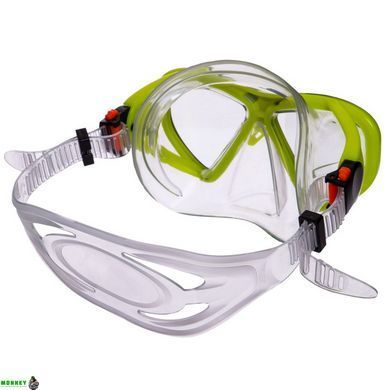 Маска для плавания подростковая Zelart M258-PVC Желтый-серый 10-16 лет