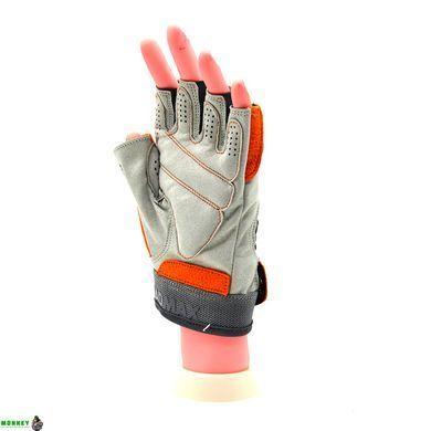 Рукавички для фітнесу MadMax MFG-850 Crazy Grey/Orange L