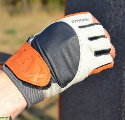 Рукавички для фітнесу MadMax MFG-850 Crazy Grey/Orange L