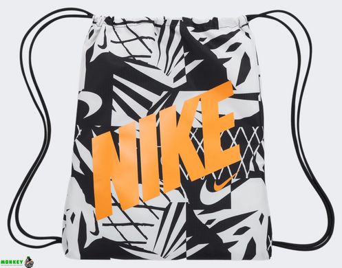 Мешок Nike Y NK DRAWSTRING - CAT AOP 1 черный, белый, оранжевый Дет 43 x 36 см