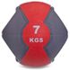 М'яч медичний медбол з двома ручками Zelart FI-2619-7 7кг сірий-червоний