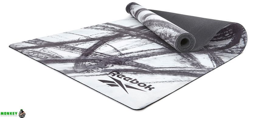 Килимок для фітнесу Reebok Natural Rubber Yoga Mat білий, сірий, мрамор Уні 183 х 61 х 0,32 см