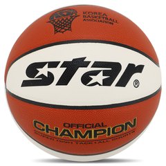 Мяч баскетбольный PU №6 STAR CHAMPION BB316-25 (PU, бутил, оранжевый-белый)