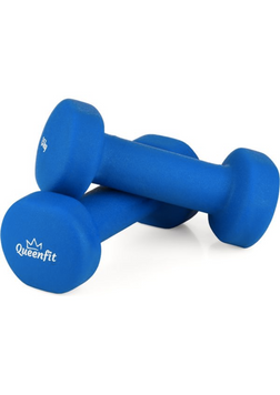 Гантелі для фітнесу неопренові Queenfit 2х1, 5кг світло-синій