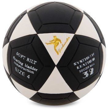 Мяч футбольный №4 Клееный-PVC SP-Sport FB-0451 Черный-белый