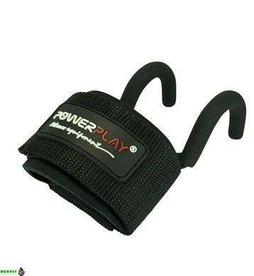 Крюки для тяги на запястья PowerPlay 7060 черные