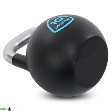 Гиря стальная окрашенная с хромированной ручкой LiveUp LP8042-10 10кг черный
