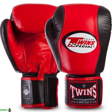 Перчатки боксерские кожаные TWINS BGVL7 12-16 унций красный-черный