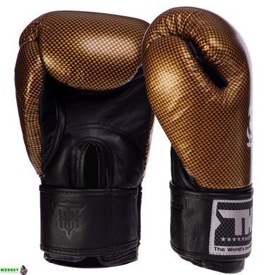Перчатки боксерские кожаные TOP KING Super Snake TKBGEM-02 Черный-золотой 16 унции