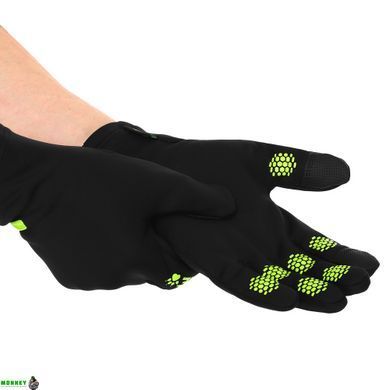 Перчатки спортивные тренировочные KELME 9886405.9010 (полиэстер, размер M-L, черный-салатовый)