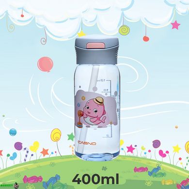 Бутылка для воды CASNO 400 мл KXN-1195 Сиреневая (Дельфин) с соломинкой