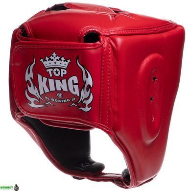 Шлем боксерский открытый кожаный TOP KING Super TKHGSC Черный XL