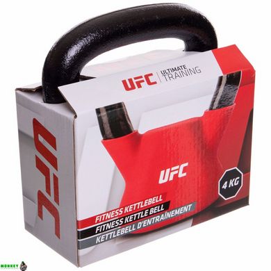 Гиря сталева з вініловим покриттям UFC UHA-69692 вага 4кг червоний