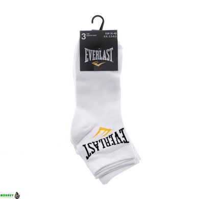 Носки EVERLAST QUARTER SOCKS 3 PAIR белый Уни 35-40