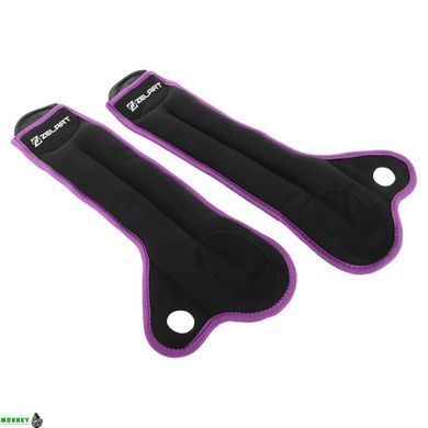 Утяжелители-манжеты для рук Zelart FI-4245-2 Черный-фиолетовый 2x1кг