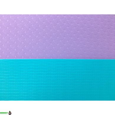 Коврик (мат) для йоги та фітнесу Sportcraft TPE 6 мм ES0075 Purple/Blue