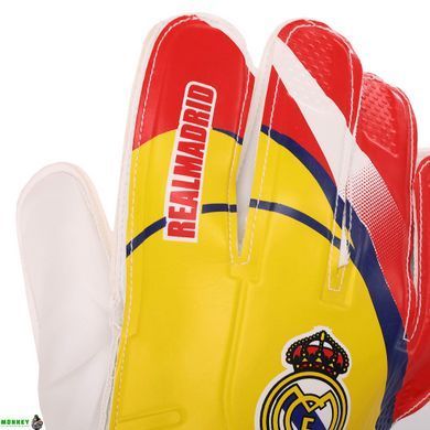 Перчатки вратарские REAL MADRID BALLONSTAR FB-0187-9 8 размер красный-желтый