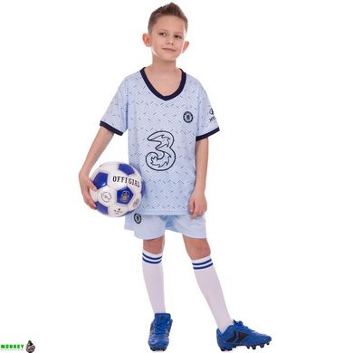 Форма футбольная детская с символикой футбольного клуба CHELSEA гостевая 2021 SP-Planeta CO-2511 8-14 лет голубой