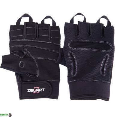 Перчатки для тяжелой атлетики ZELART SB-161577 Черный XL (PVC, открытые пальцы)