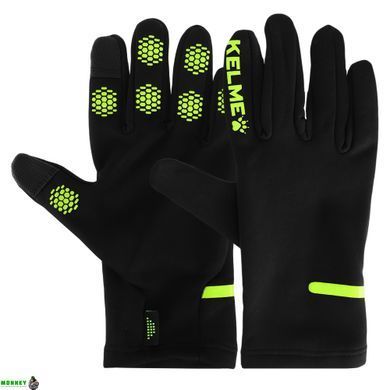 Перчатки спортивные тренировочные KELME 9886405.9010 (полиэстер, размер M-L, черный-салатовый)