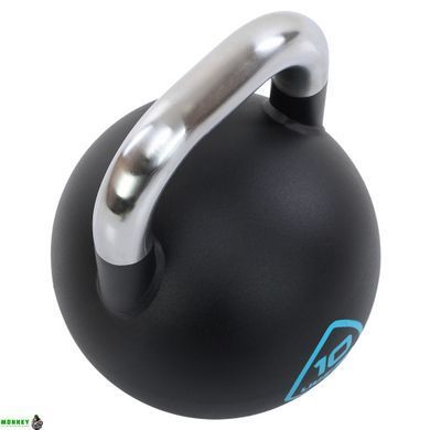 Гиря стальная окрашенная с хромированной ручкой LiveUp LP8042-10 10кг черный