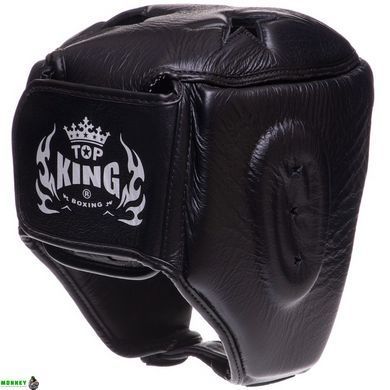 Шлем боксерский открытый кожаный TOP KING Super TKHGSC Черный XL