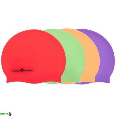 Шапочка для плавания MadWave NEON M053502 Оранжевый (силикон,)