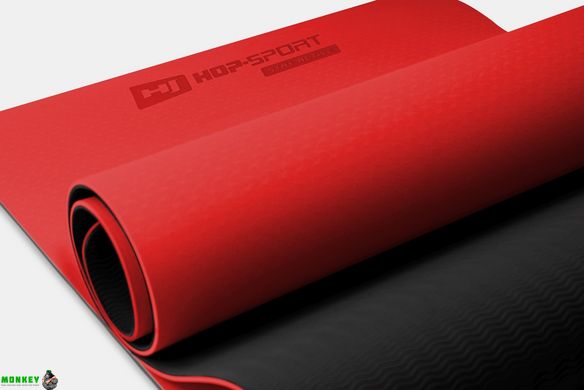 Мат для фитнеса и йоги Hop-Sport TPE 0,6 см HS-T006GM красный