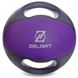Мяч медицинский медбол с двумя ручками Zelart FI-2619-8 8кг серый-фиолетовый