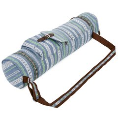 Сумка для йога коврика Yoga bag FODOKO SP-Sport FI-6972-7 (размер 16смх70см, полиэстер, хлопок, серый-синий)