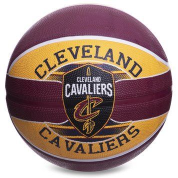 М'яч баскетбольний гумовий SPALDING NBA Team CLAVELAND CAVA 83504Z №7 червоний-жовтий
