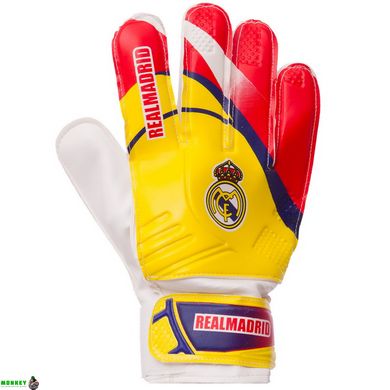 Воротарські рукавиці REAL MADRID BALLONSTAR FB-0187-9 розмір 8-10 червоний-жовтий