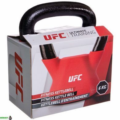 Гиря сталева з вініловим покриттям UFC UHA-69693 вага 6кг червоний
