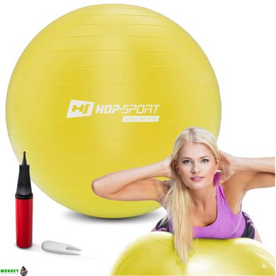 Фитбол Hop-Sport 45 см желтый + насос 2020