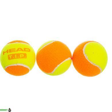 М'яч для великого тенісу HEAD TIP ORANGE 578223 3шт помаранчевий-салатовий