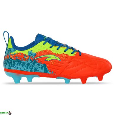 Бутсы футбольная обувь MARATON 220820-2 R.ORANGE/LIME/SKYBLUE размер 36-41 (верх-PU, подошва-термополиуретан (TPU), оранжевый-салатовый-голубой)