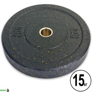 Блины (диски) бамперные для кроссфита Record RAGGY Bumper Plates ТА-5126-15 51мм 15кг черный