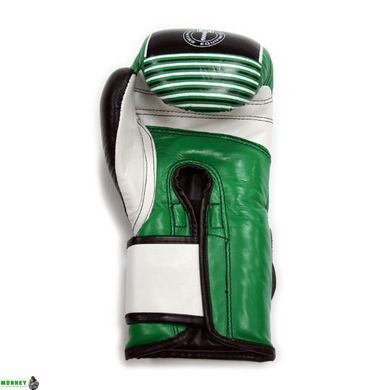 Рукавички боксерські THOR THUNDER 14oz / шкіра / зелені
