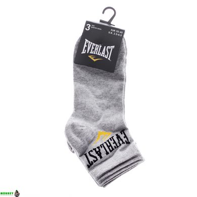 Шкарпетки EVERLAST QUARTER SOCKS 3 PAIR сірий Уні 35-40