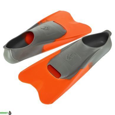 Ласты для тренировок в бассейне короткие с закрытой пяткой MadWave M074606307W размер 36-37 оранжевый